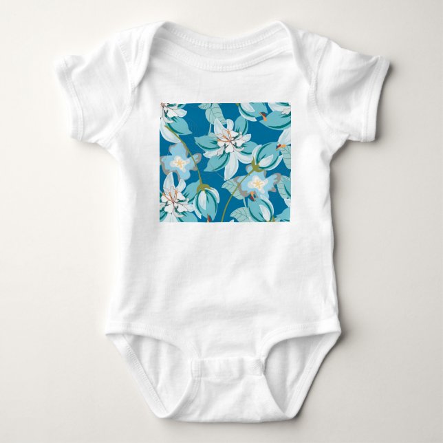 Floral pattern, versatile flower design. baby bodysuit (Front)