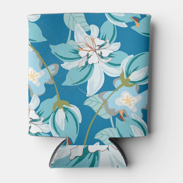 Floral pattern, versatile flower design. can cooler (Front)