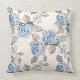 Floral pattern. Vintage blue roses Cushion