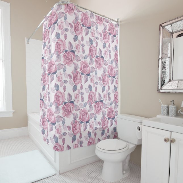 Floral pattern. Vintage roses Shower Curtain (In Situ)