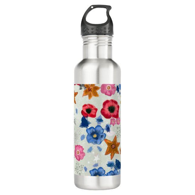 Floral Pattern Water Bottle (Front)