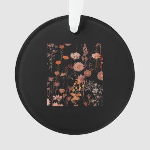 Floral Pattern - Whimsigoth Dark Cottagecore Dark Ornament