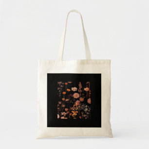 Floral Pattern - Whimsigoth Dark Cottagecore Dark Tote Bag