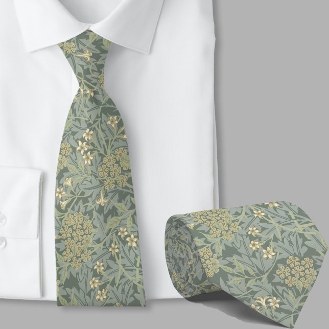 Floral pattern William Morris inspired sage flower Tie (Creator Uploaded)