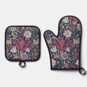 Floral Pattern, William Morris Oven Mitt & Pot Holder Set