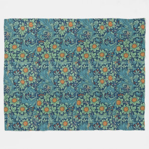 Floral Pattern William Morris Red Yellow Blue Gree Fleece Blanket