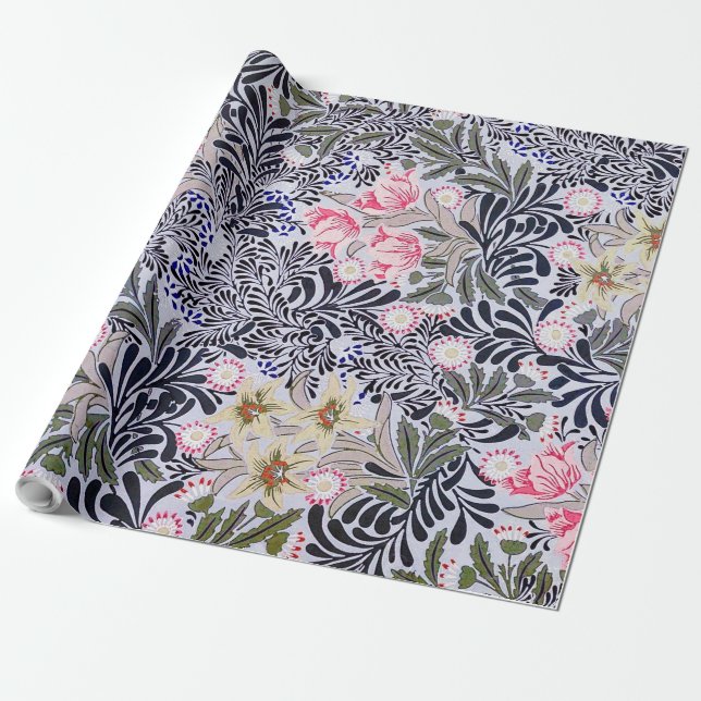 Floral Pattern, William Morris Wrapping Paper (Unrolled)