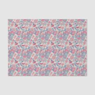 Floral pattern with bird and butterfly tissue paper