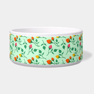 Floral pattern with colored rose flowers 