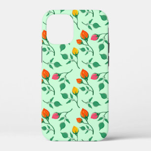 Floral pattern with colored rose flowers  iPhone 12 mini case