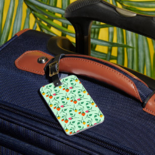 Floral pattern with colored rose flowers luggage tag