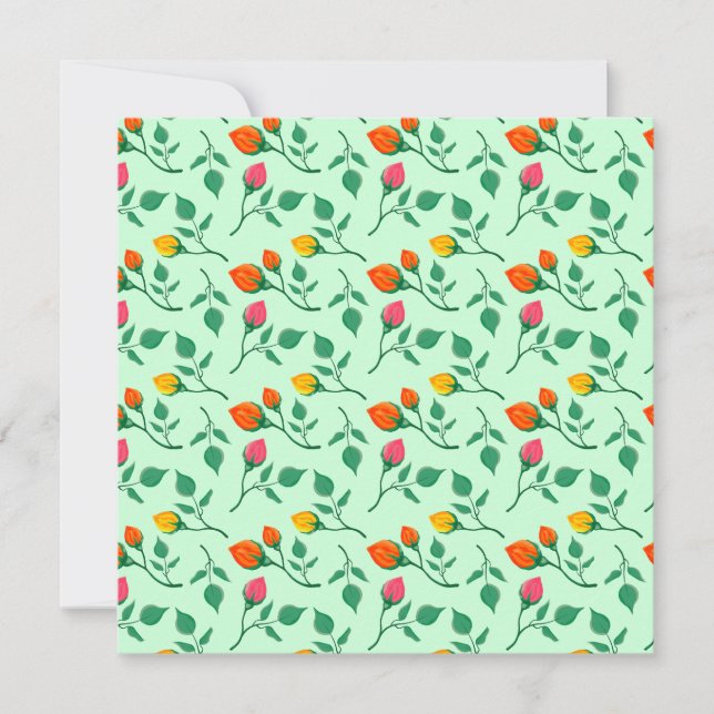 Floral pattern with coloured rose flowers  (Front)