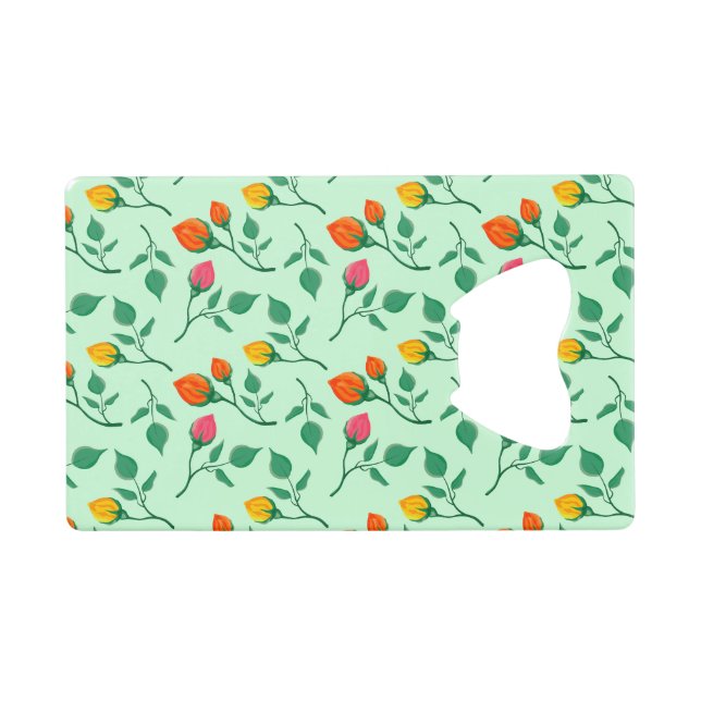 Floral pattern with coloured rose flowers (Front (Horizontal))