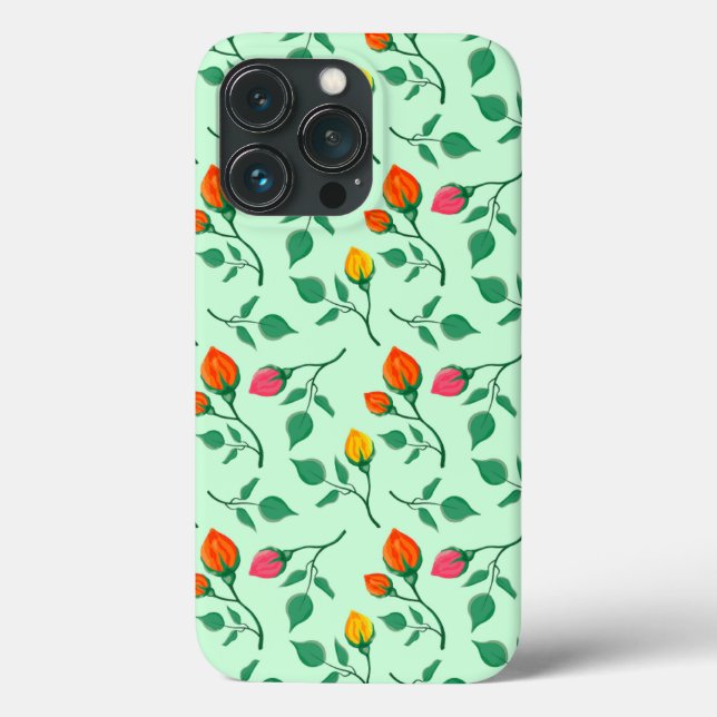 Floral pattern with coloured rose flowers Case-Mate iPhone case (Back)