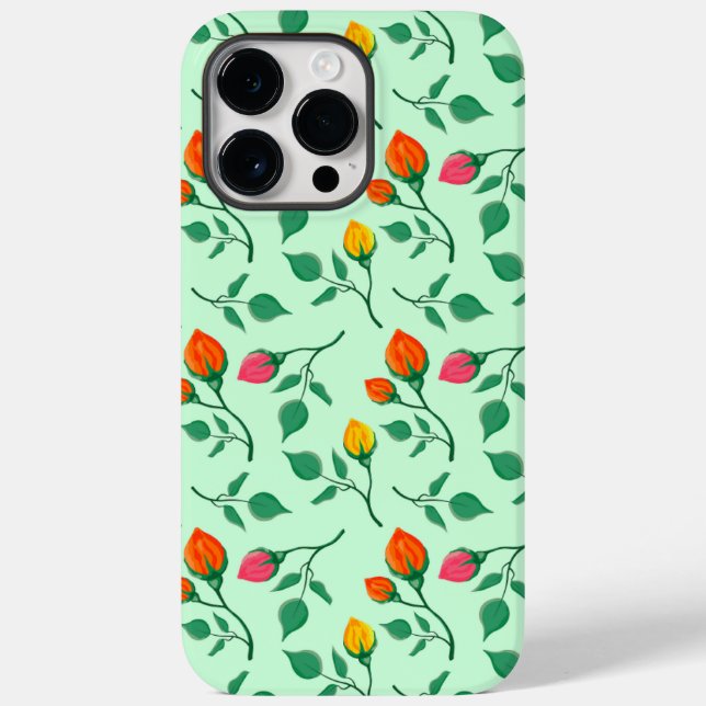 Floral pattern with coloured rose flowers  Case-Mate iPhone case (Back)