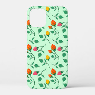 Floral pattern with coloured rose flowers  iPhone 12 mini case