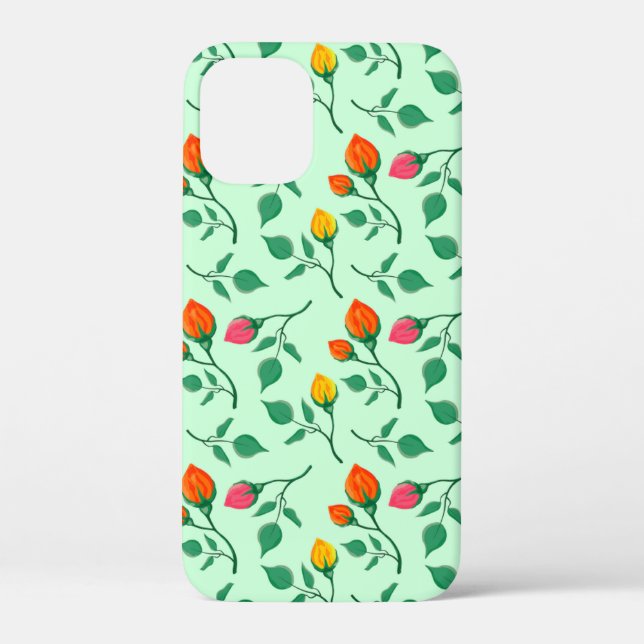 Floral pattern with coloured rose flowers  Case-Mate iPhone case (Back)