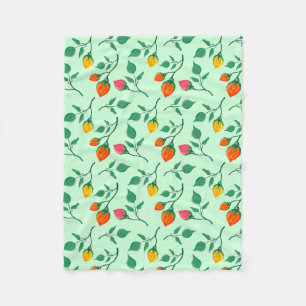 Floral pattern with coloured rose flowers fleece blanket