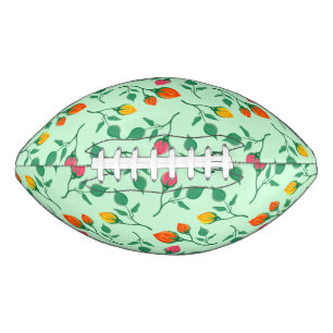 Floral pattern with coloured rose flowers  football