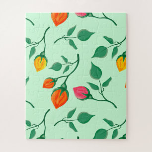 Floral pattern with coloured rose flowers   jigsaw puzzle