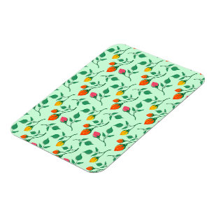 Floral pattern with coloured rose flowers  magnet