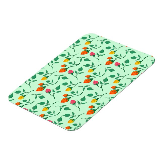 Floral pattern with coloured rose flowers  magnet (Left Side)