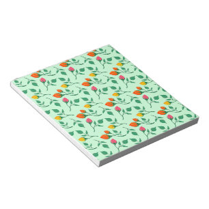 Floral pattern with coloured rose flowers notepad