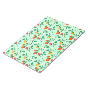 Floral pattern with coloured rose flowers notepad