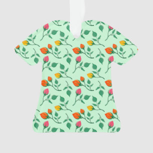 Floral pattern with coloured rose flowers ornament