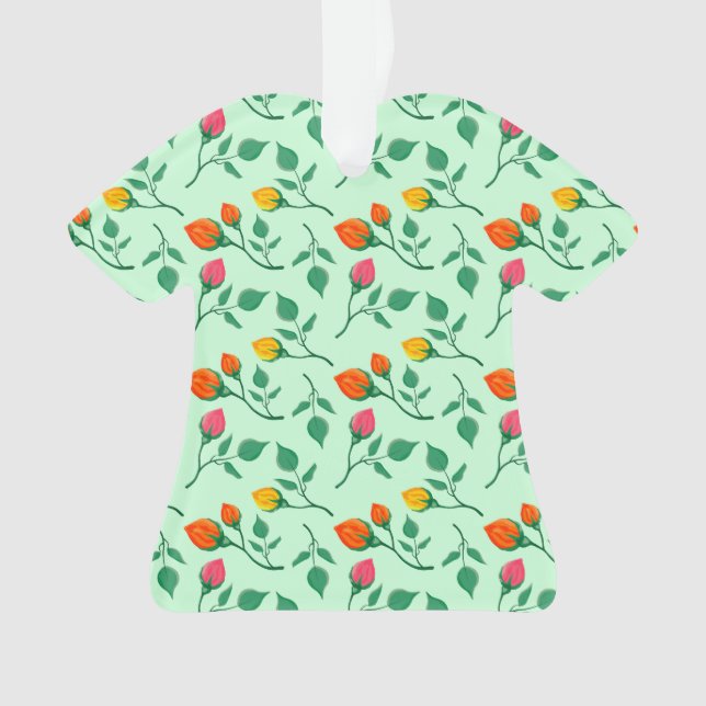 Floral pattern with coloured rose flowers  ornament (Front)