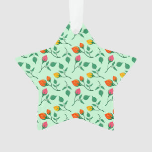 Floral pattern with coloured rose flowers ornament