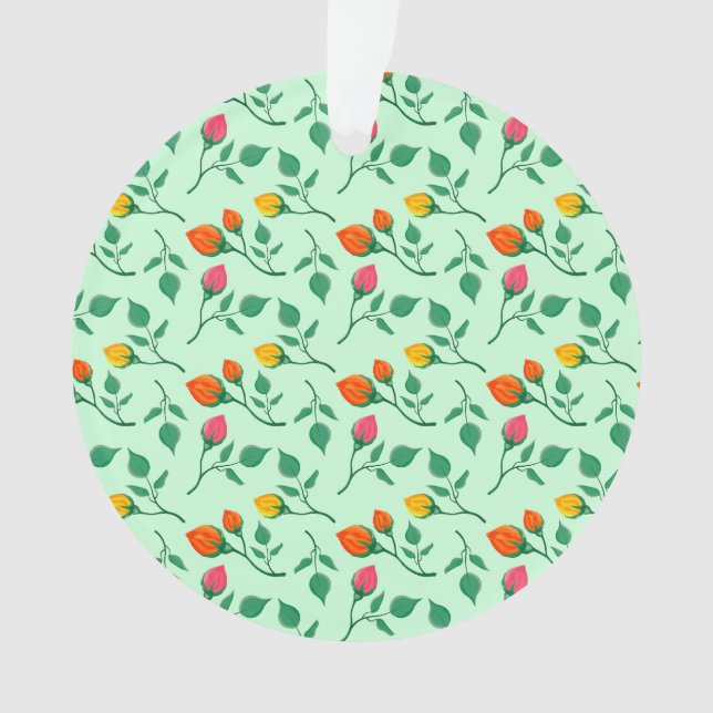 Floral pattern with coloured rose flowers  ornament (Front)