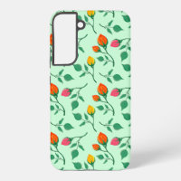 Floral pattern with coloured rose flowers