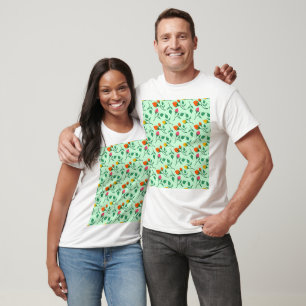 Floral pattern with coloured rose flowers T-Shirt