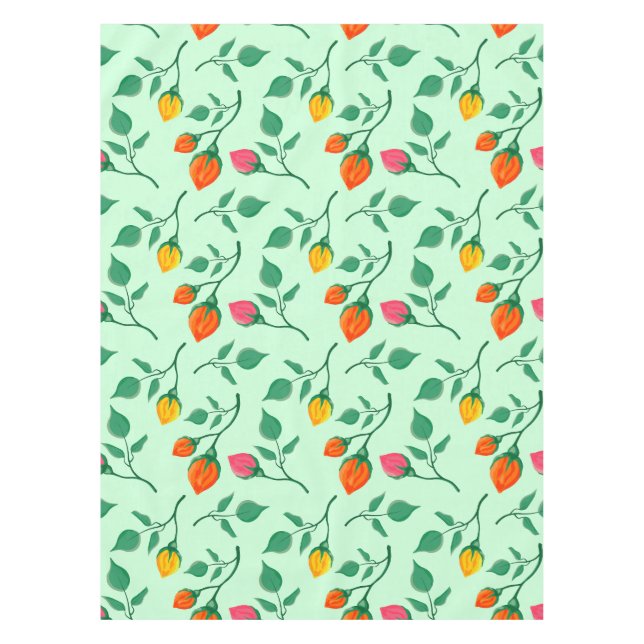 Floral pattern with coloured rose flowers  tablecloth (Front)