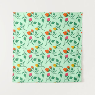 Floral pattern with coloured rose flowers tapestry