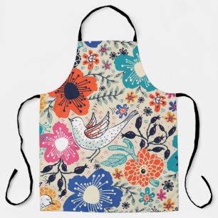 floral pattern with colourful blooming flowers an apron