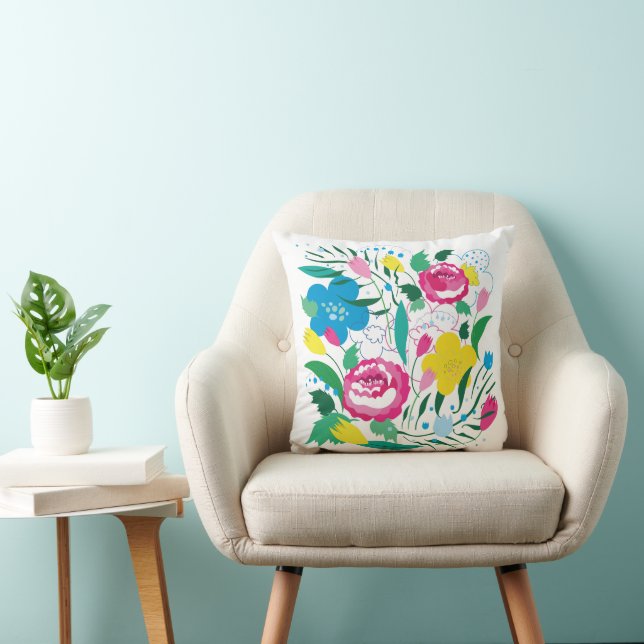 Floral pattern with colourful bouquet. cushion (Chair)