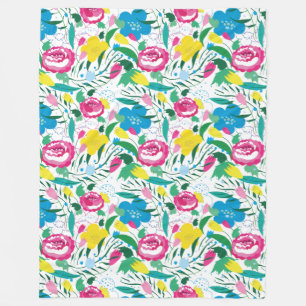 Floral pattern with colourful bouquet. fleece blanket