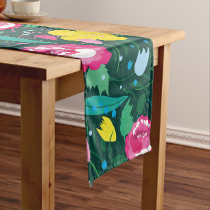 Floral pattern with colourful bouquet. long table runner