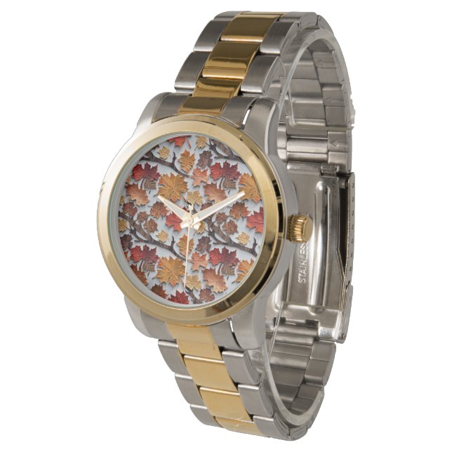 Floral pattern with fallen leaves 5 - Watch (Angled)