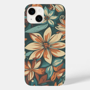 Floral Pattern with Retro Colors Fashionable Case-Mate iPhone 14 Case