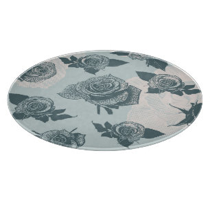 Floral pattern with rose cutting board