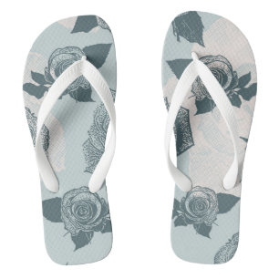 Floral pattern with rose thongs