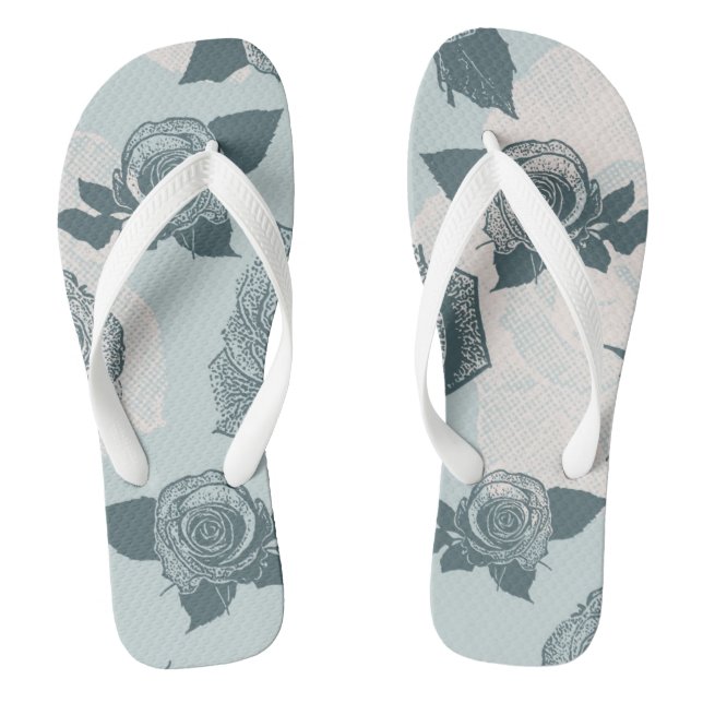 Floral pattern with rose thongs (Footbed)