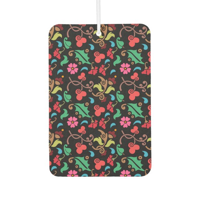 Floral Pattern With Smooth Colour Background-45673 Car Air Freshener (Front)