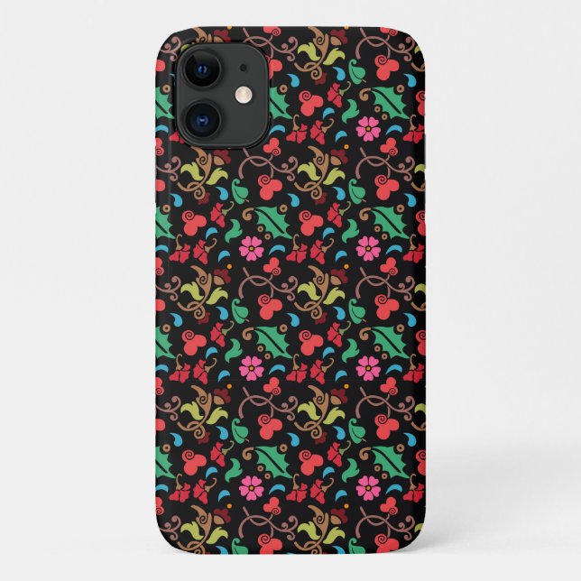 Floral Pattern With Smooth Colour Background-45673 Case-Mate iPhone Case (Back)