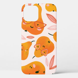 Floral pattern with white orchids, isolated on a d iPhone 12 case