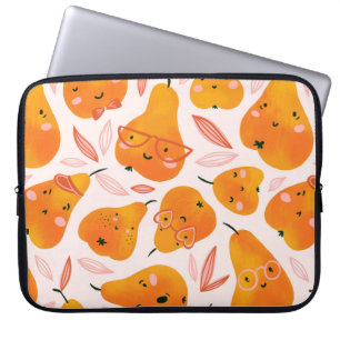 Floral pattern with white orchids, isolated on a d laptop sleeve