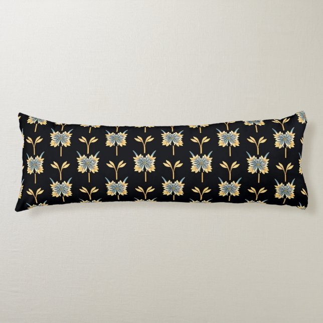 Floral Pattern With Yellow Flowers Body Cushion (Front)